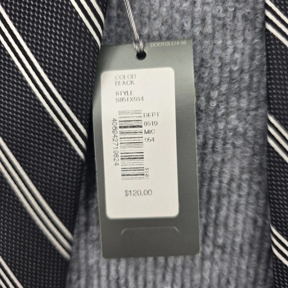 Daniel Cremieux Signature Collection Silk Tie Limited Edition Black White Stripe